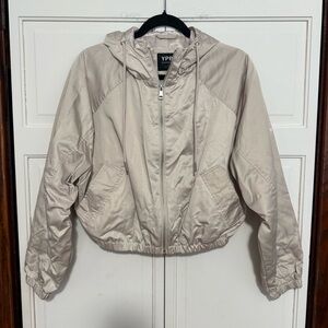 Abercrombie & Fitch YPB Cropped Full Zip Hooded Windbreaker Jacket Size Small